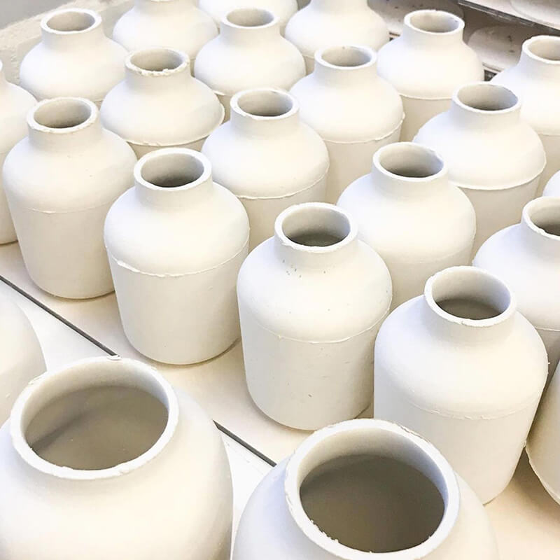 Vervorming Tot het is mooi Handgemaakte porseleinen Clay vaas - design vaas - Studio Harm & Elke