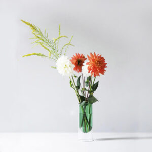 De glazen Flower Tube is een moderne en minimalistisch vormgegeven vaas. Opvallend door het zwevende effect.