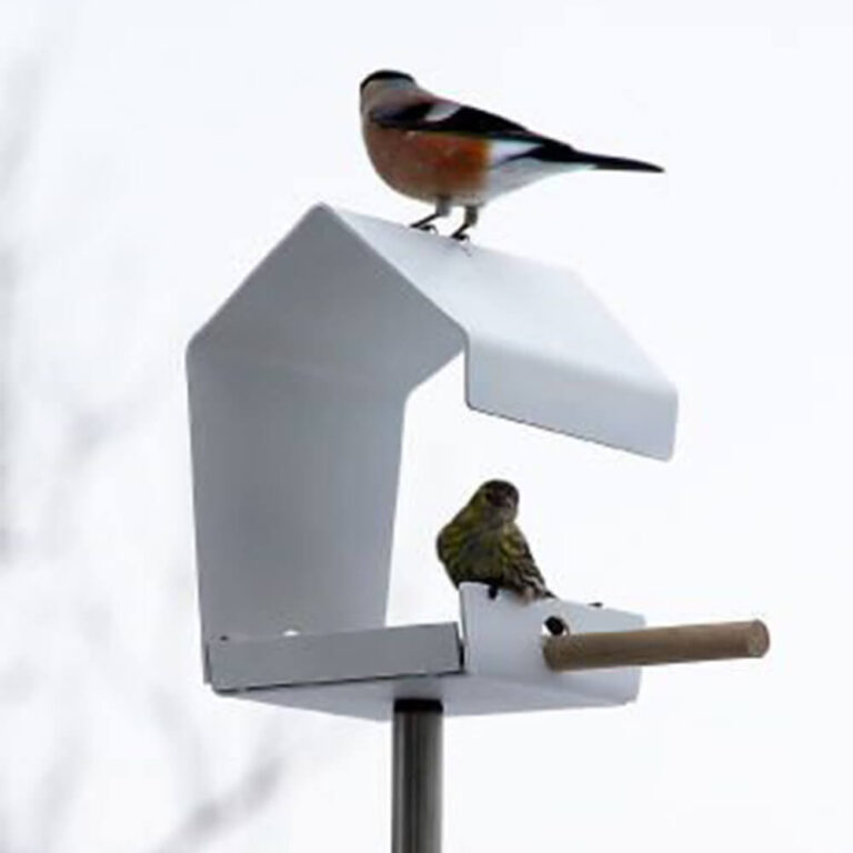 Vogels kunnen landen op het speciale stokje maar natuurlijk ook op het dak van vogelhuisje Petit.